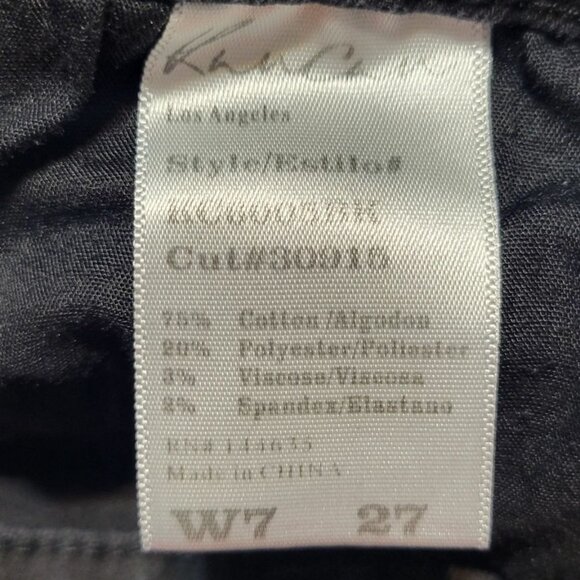 Kancan Sz 27 Black Distressed Cuffed Mid Rise Stretch Shorts Style #KC6005BK - Picture 4 of 8